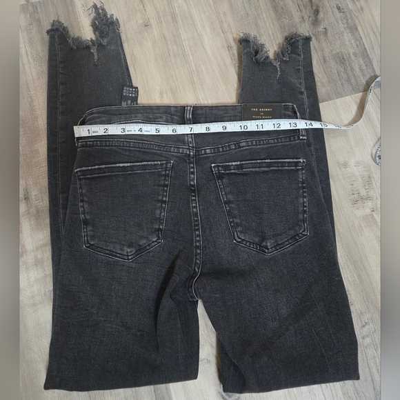 Zara Black Skinny Jeans with  Distressed Frayed Hem - Picture 6 of 8